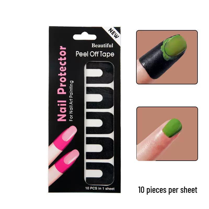 Nail Art U-förmiger Anti-Überlauf-Sticker für Anfänger - Gel-Lack Sprühmalwerkzeug