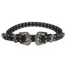 Vintage Punk Double Buckle Belt For Women Rivet Studded PU Leather Gothic Y2K Retro Style