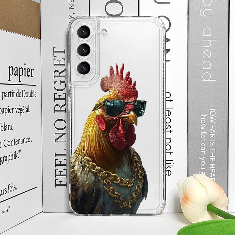 Funny Cartoon Fighting Duck Chicken Transparent Phone Case for Vivo 50 Lite V30 V27 V25 V23 Pro Y36 Y29 Y76 Y75 Y100 Soft Cover