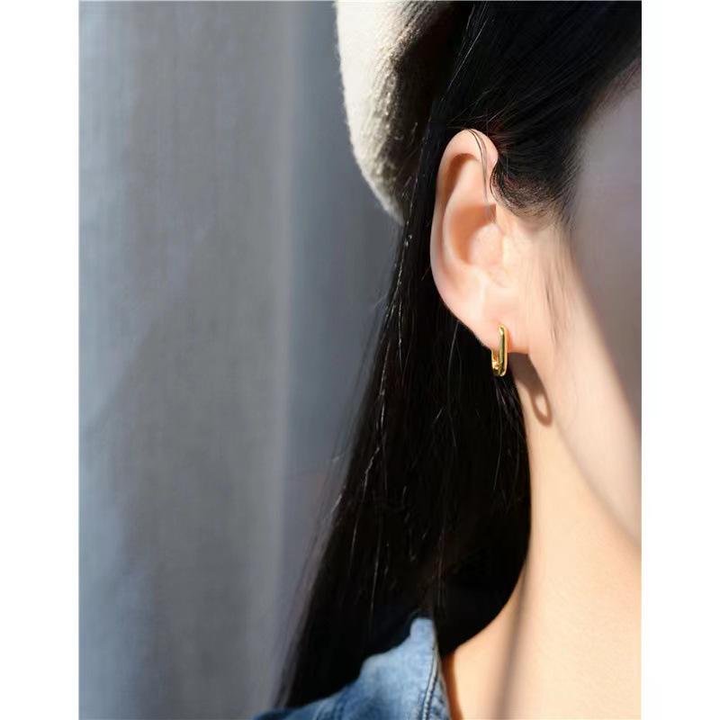 New U-Shaped Copper Earrings: Real Gold-Plated, Non-Fading, Ear Cuffs, Hoop & Drop Earrings