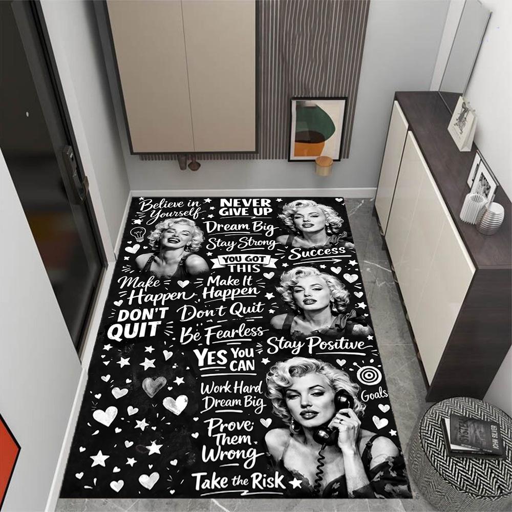 Tappeto da Pavimento Iconico Poster Marilyn Monroe Tappeto per Ufficio Perfetto per Ingresso Studio Soggiorni Camere da Letto Tappeto Antiscivolo Decorazione Ufficio Anime