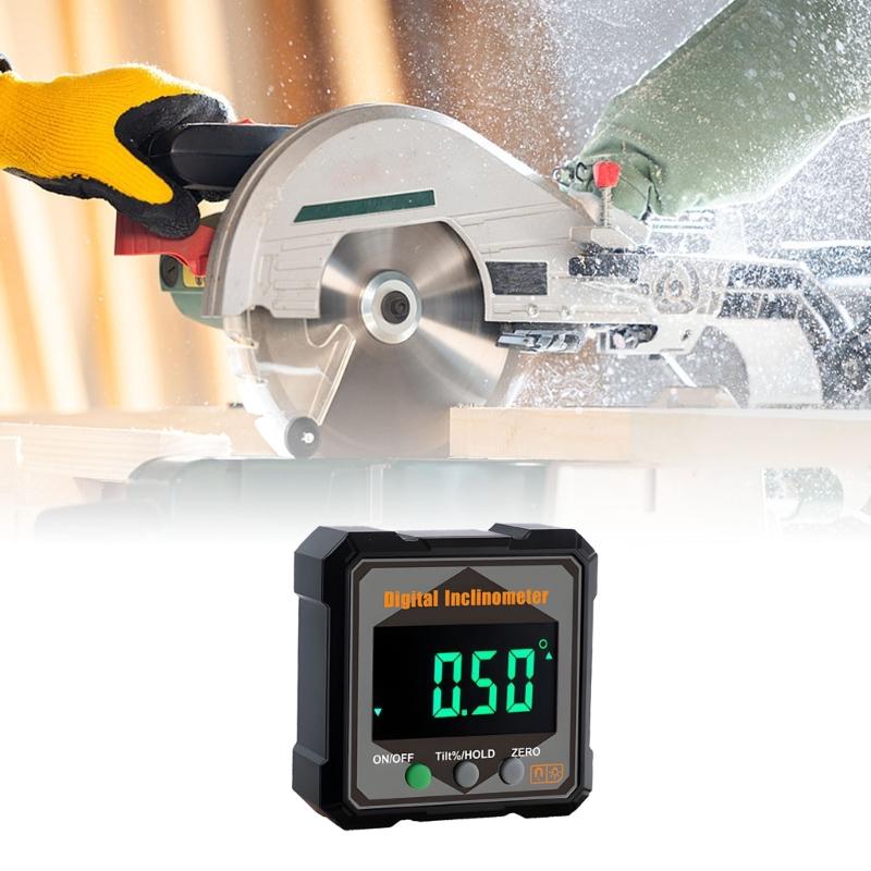 Digital Inclinometer Level Box Double Mode Measurement 360 Rotating Screen LED Backlights For Woodworking