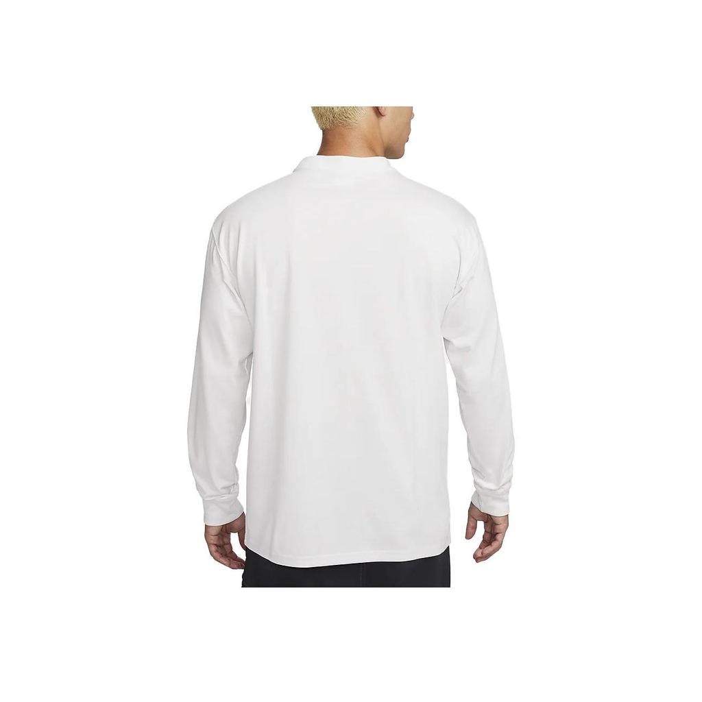 Nike Logo Print Crew Neck Long Sleeve T-Shirt Men Tops Summit-White DR7754-122