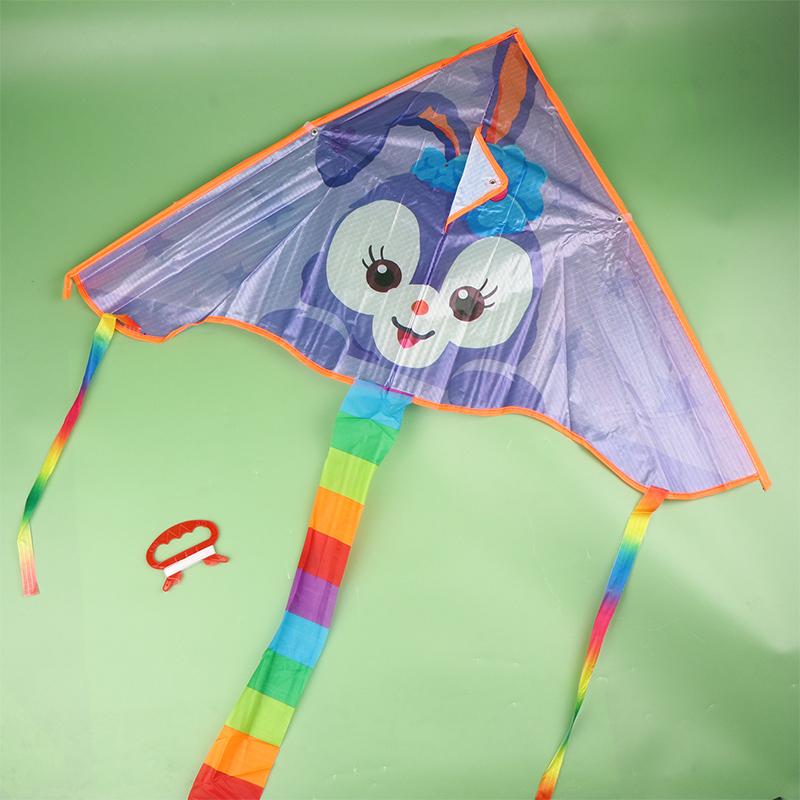 Cute Cartoon Colorful Triangle Kite Flying Toys Kite For Children Kids With 30M Kite String Outdoor Fun Sports Kites Toys