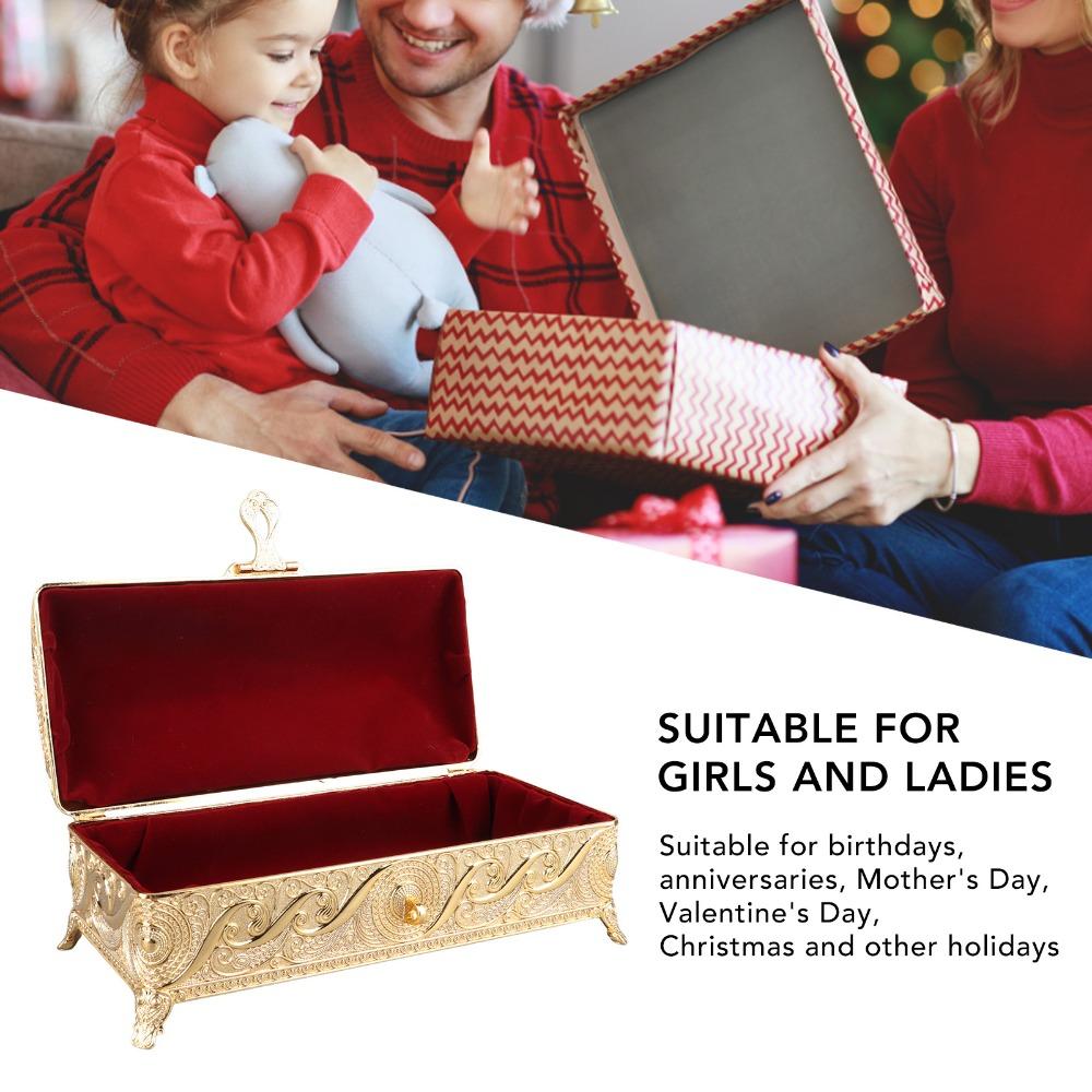 Soft Velvet Lining Trinket Storage Box Rectangular Treasure Storage Box Office Decor