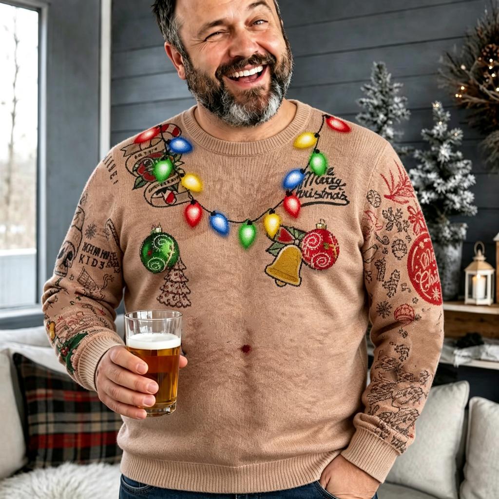 Unisex Funny Cute Casual Round Neck Christmas Sweater