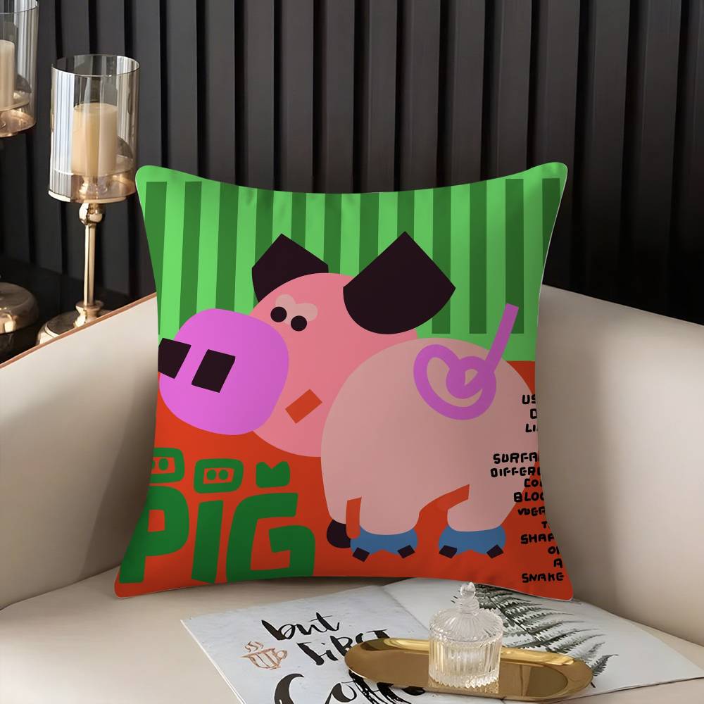 Pillow Case Cute Animal World Home Dorm Chair Back Short Plush Double-sided Printing Office Nap Time Cushion Cover