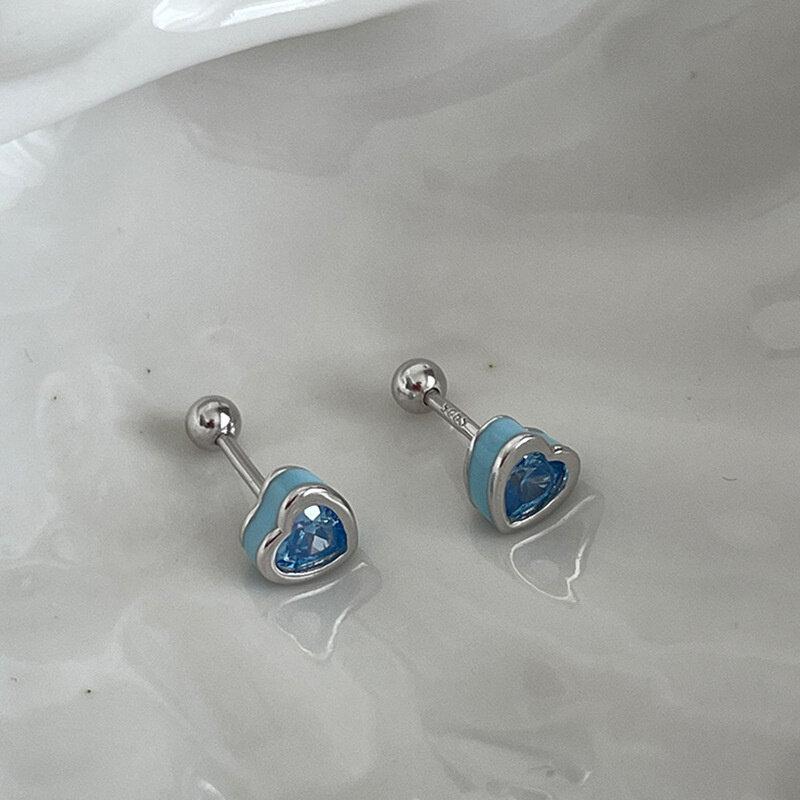 2PCS Acrylic Flower Stud Earring Fashion Women Shiny Colorful Screw Stud Earrings Stainless Steel Cartilage Helix Ear Piercing Jewelry Accessories