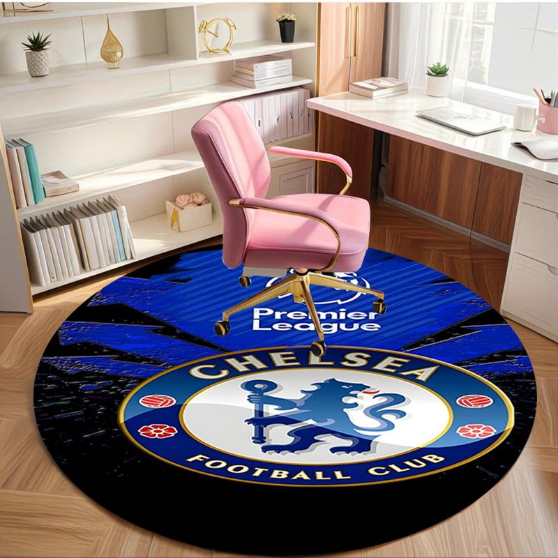 Football Club F.C Print Round Rug, Washable Floor Carpet, For Entryway Dorm Laundry Room Office Study, Home Decor Birthday Christmas Gift
