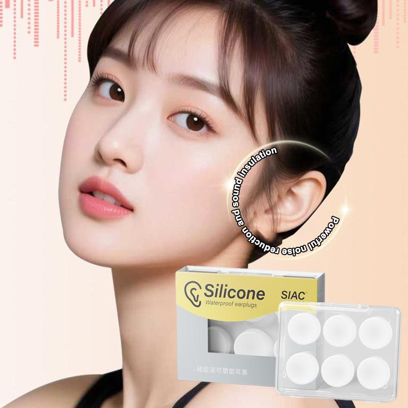 6Pcs Reusable Silicone Ear Plugs – Flexible, Noise-Reducing Protection for Sleeping, Swimming, Travel, Work, and Study