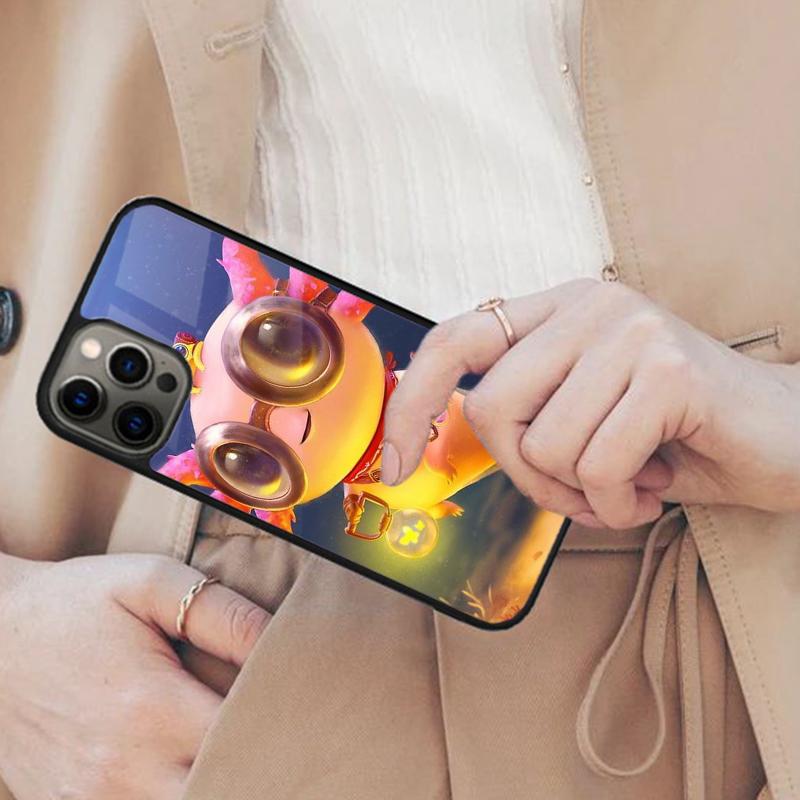 

Happy Axolotl Illustrated Magnetic Phone Case For APPLE iPhone 17 Air 16 14 13 12 Pro Max 15 Plus Charge With MagSafe Cover iPhone 14