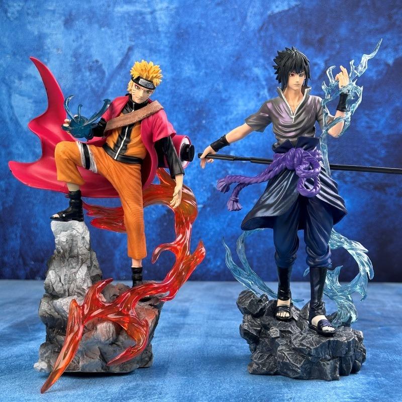 23cm Naruto Anime Figure Uzumaki Naruto Uchiha Sasuke Action Model Pvc Statue Desktop Ornament Collection Toys Gift