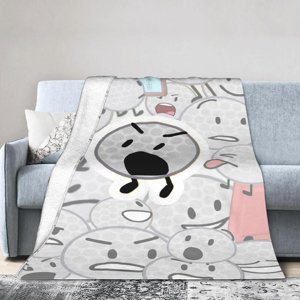 Ball BFDI Animated Flannel Blanket Funny Throw Blankets for Home Hotel Sofa 150*125cm Bedspreads