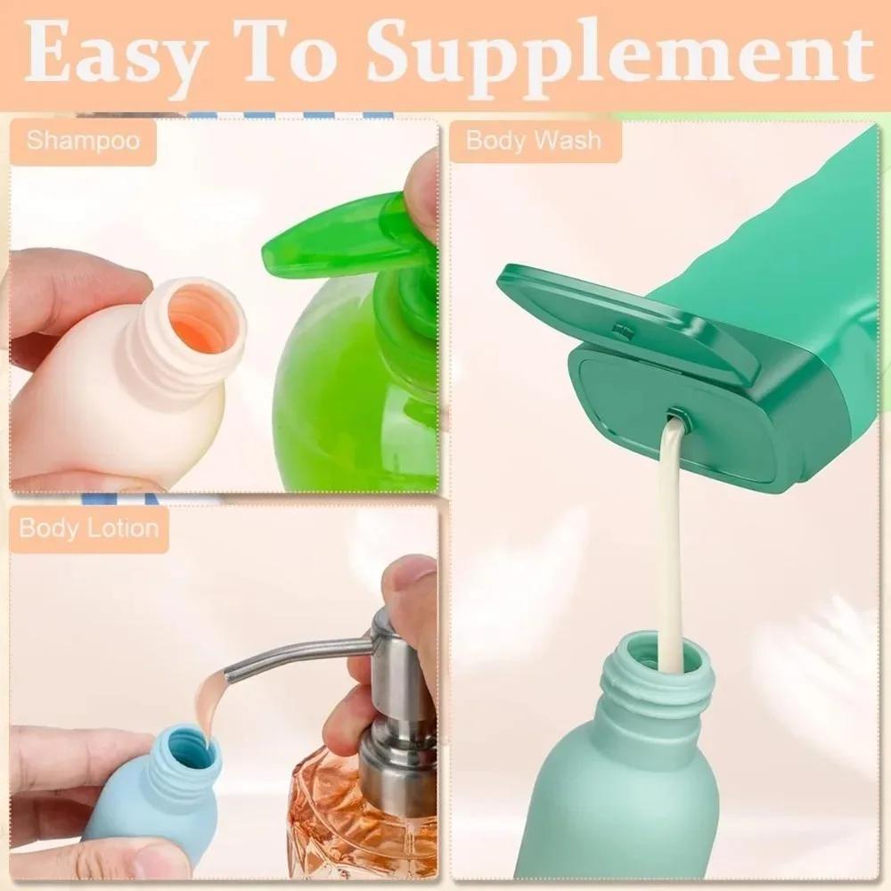 4Pcs 50ml Leakproof Travel Bottles Set Refillable TSA Approved for Shampoo Lotion Gel Hand Sanitizer Toiletries