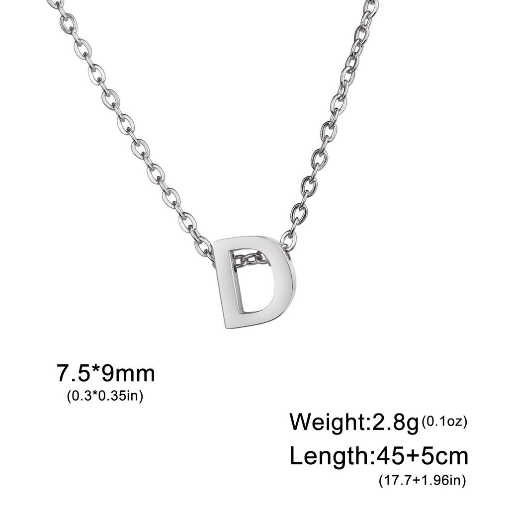 Name Initial Necklace A-Z 26 Letters Pendant Stainless Steel Jewelry Women Men Neck Choker Couple Friend Birthday New Year Gifts