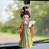 Ancient Lady Keychain Cute 2D Acrylic Chinese Doll Charm Fashion Car Mirror And Bag Accessory Desktop Ornament Gift