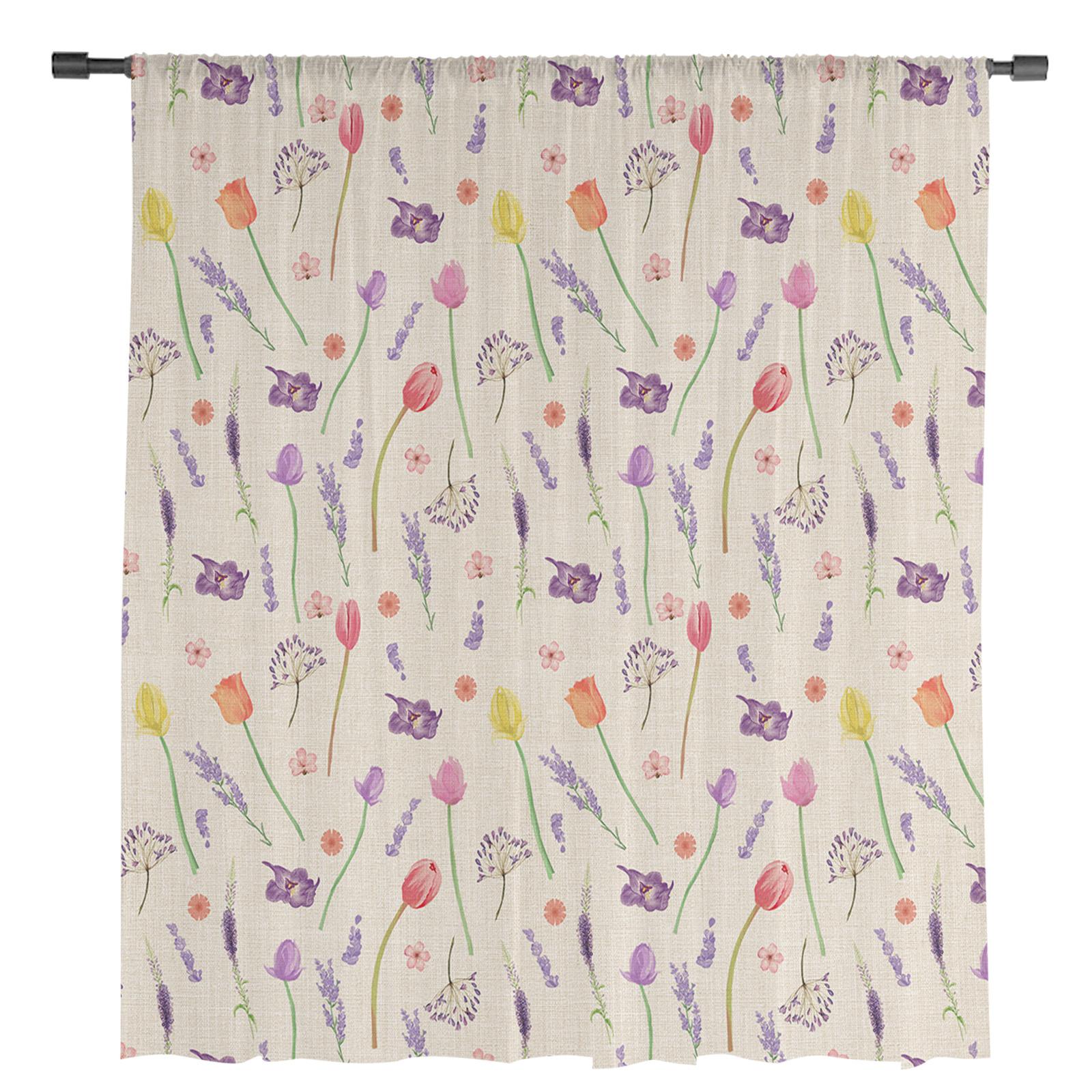 Тюльпан лавандовый завод прозрачные шторы для гостиной кухни детской спальни вуаль — фото 2