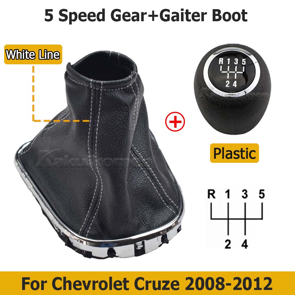 For Chevrolet Chevy Cruze 2008 2009 2010 2011 2012 Manual Gear Shift Knob Shifter Lever Stick Gaiter Boot Cover Car Accessories