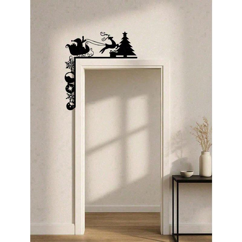 Christmas Sleigh Wall Stickers Removable Holiday Decor for Doors Walls Windows Mirrors Festive Home Decoration