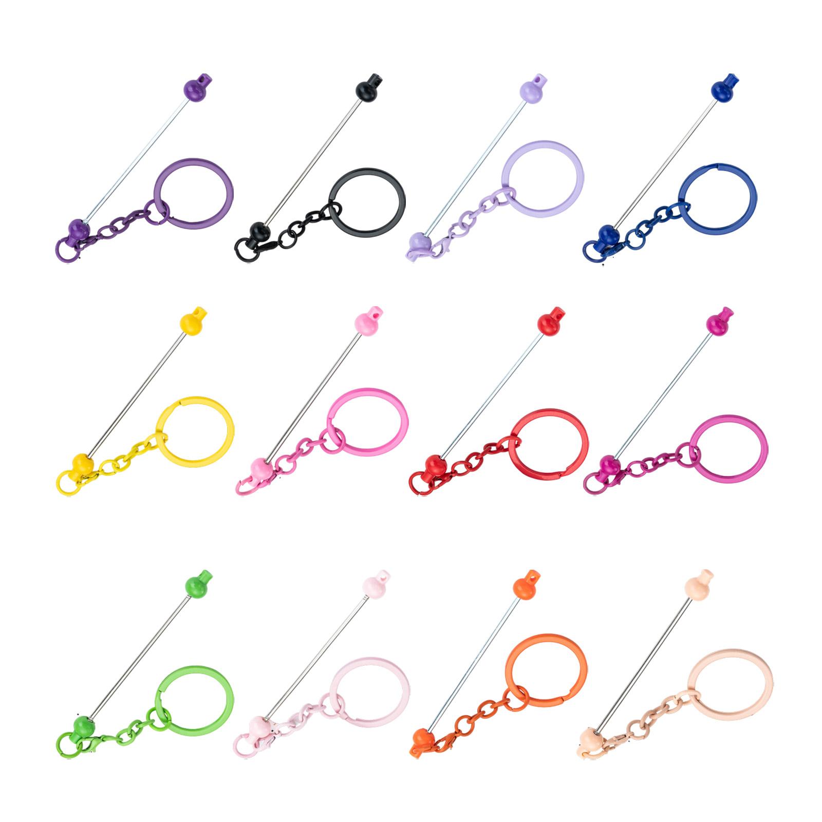 

12 цветов DIY брелок-подвеска с бусинами Универсальный набор аксессуаров из 12 цветов с бусинами для дизайна брелоков и подвесок