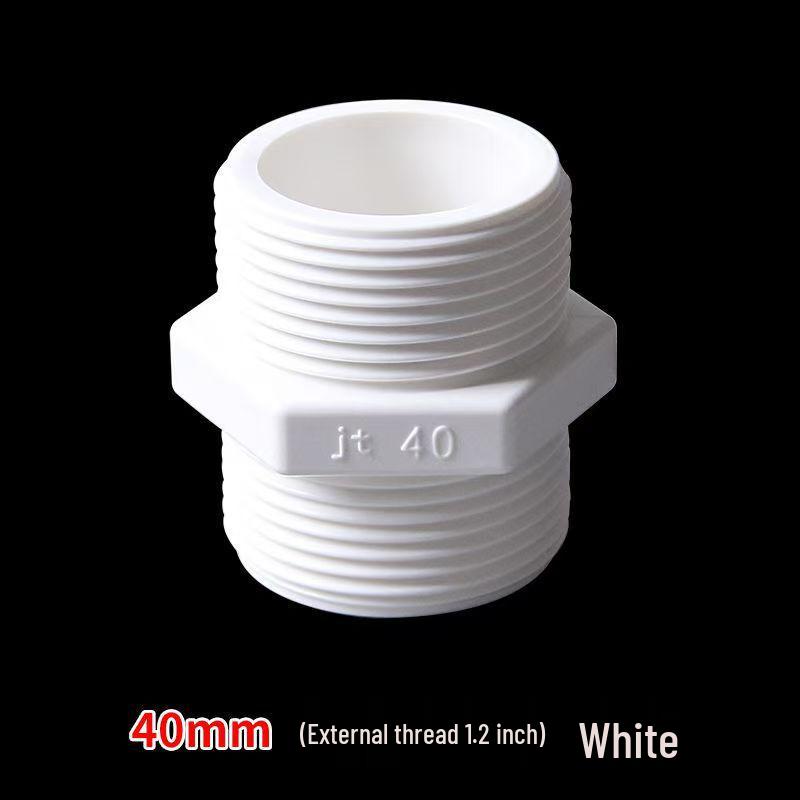 PVC Double Male Thread Connector for Water Supply Pipe (4, 20, 6, 25, 32 Points)