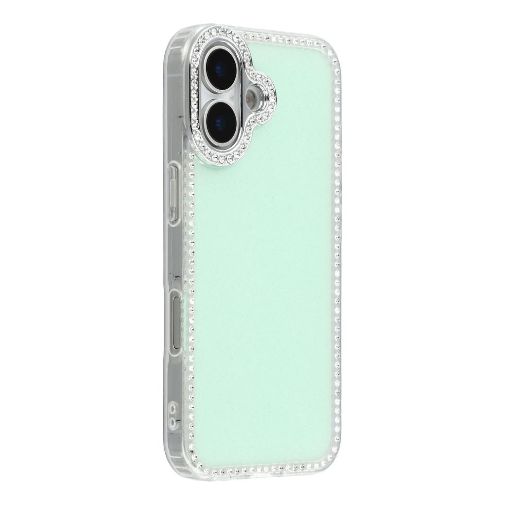 For iPhone 17 Case Rhinestone Edge Glitter Back TPU+PC IMD Phone Cover