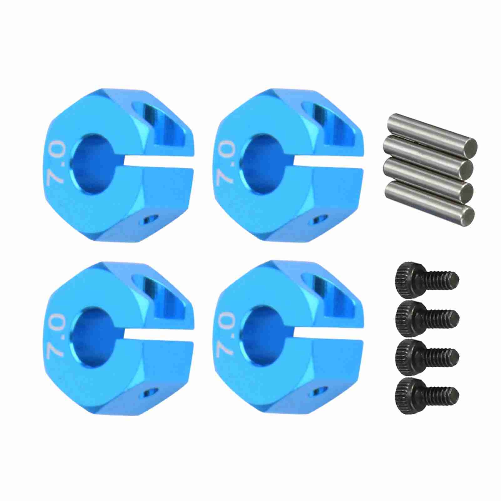 

4Pcs/Set 12mm 7.0 Wheel Hex Drive Adapter Hub RC Model Vehicle Accessory With Pins & Screws білий