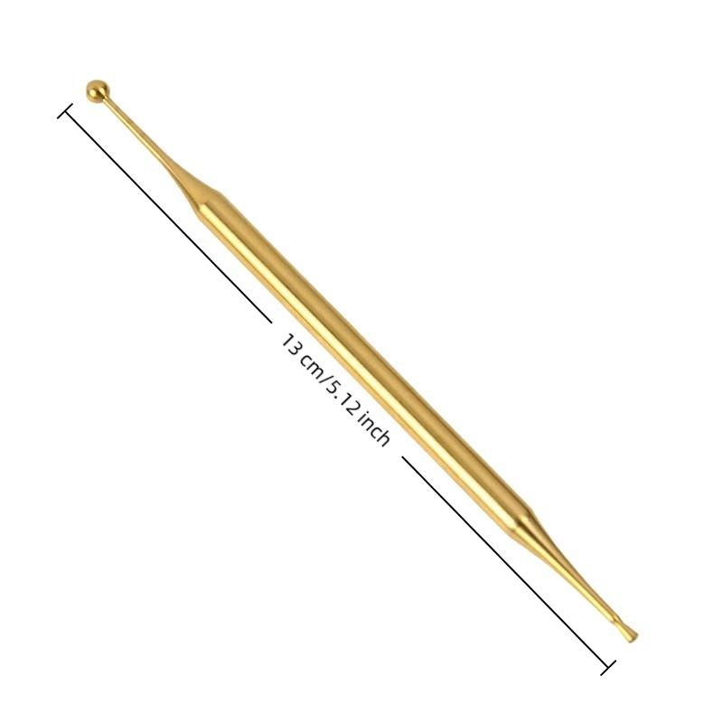 Acupuncture Pen Stainless Steel/Brass Manual Body Trigger Point Probe Pen Deep Tissue Massage,Dual Head Facial Reflexology Tools