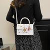 Women Cherry Square Bag PU Leather Sweet Cherry Crossbody Bag Adjustable Strap Sling Ladies Outdoor Small Handbags