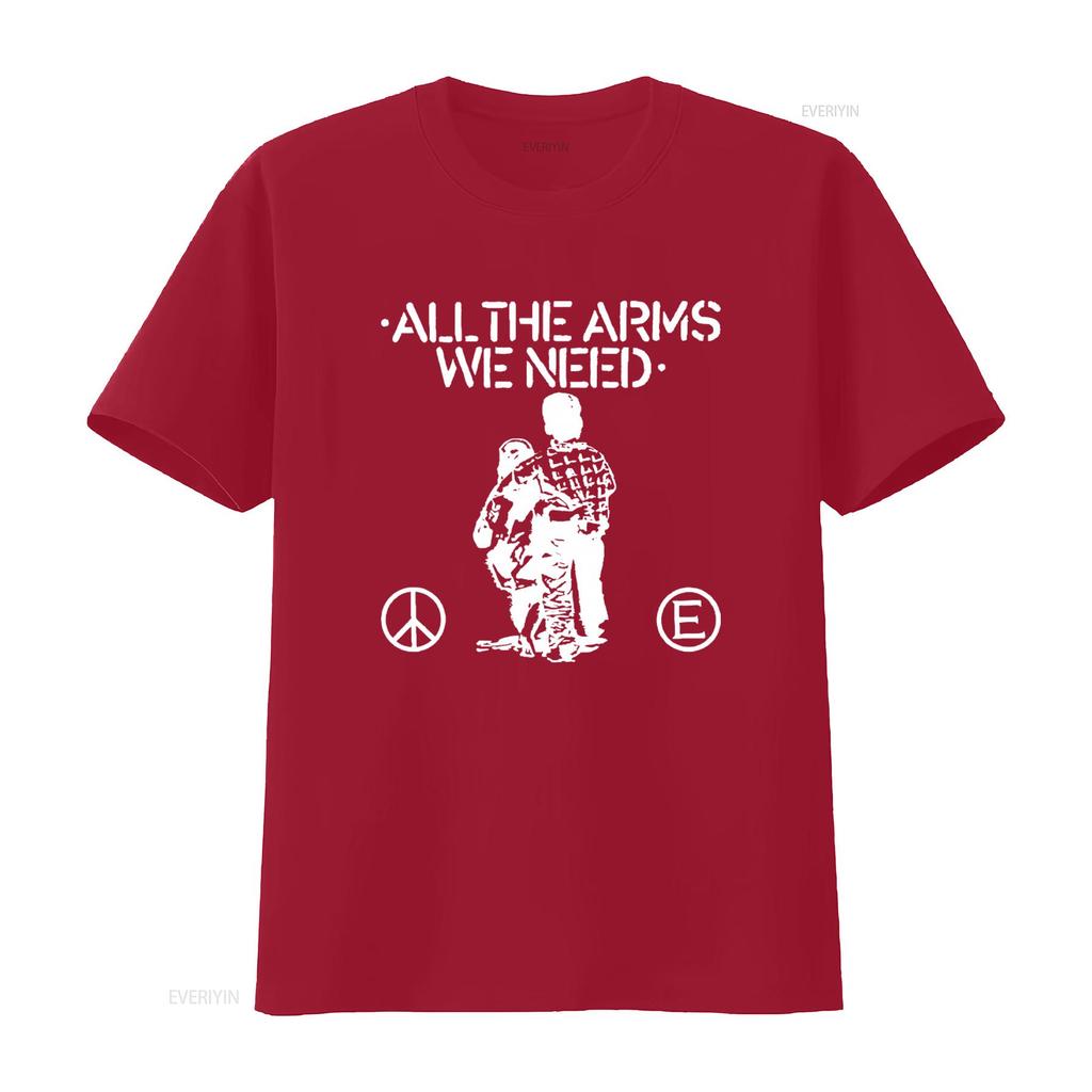 All the Arms We Need 2 Sided T Shirt Punk Crust Thrash Animal Rights Peace Equality Love vintage Washed streetwear Comfortable