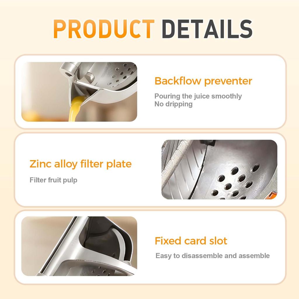 Manuell Juicer Aluminiumlegering Handtrycksjuicer Granatäpple Apelsin Citron Sockerrörsjuice Kök Bar Fruktverktyg Acce