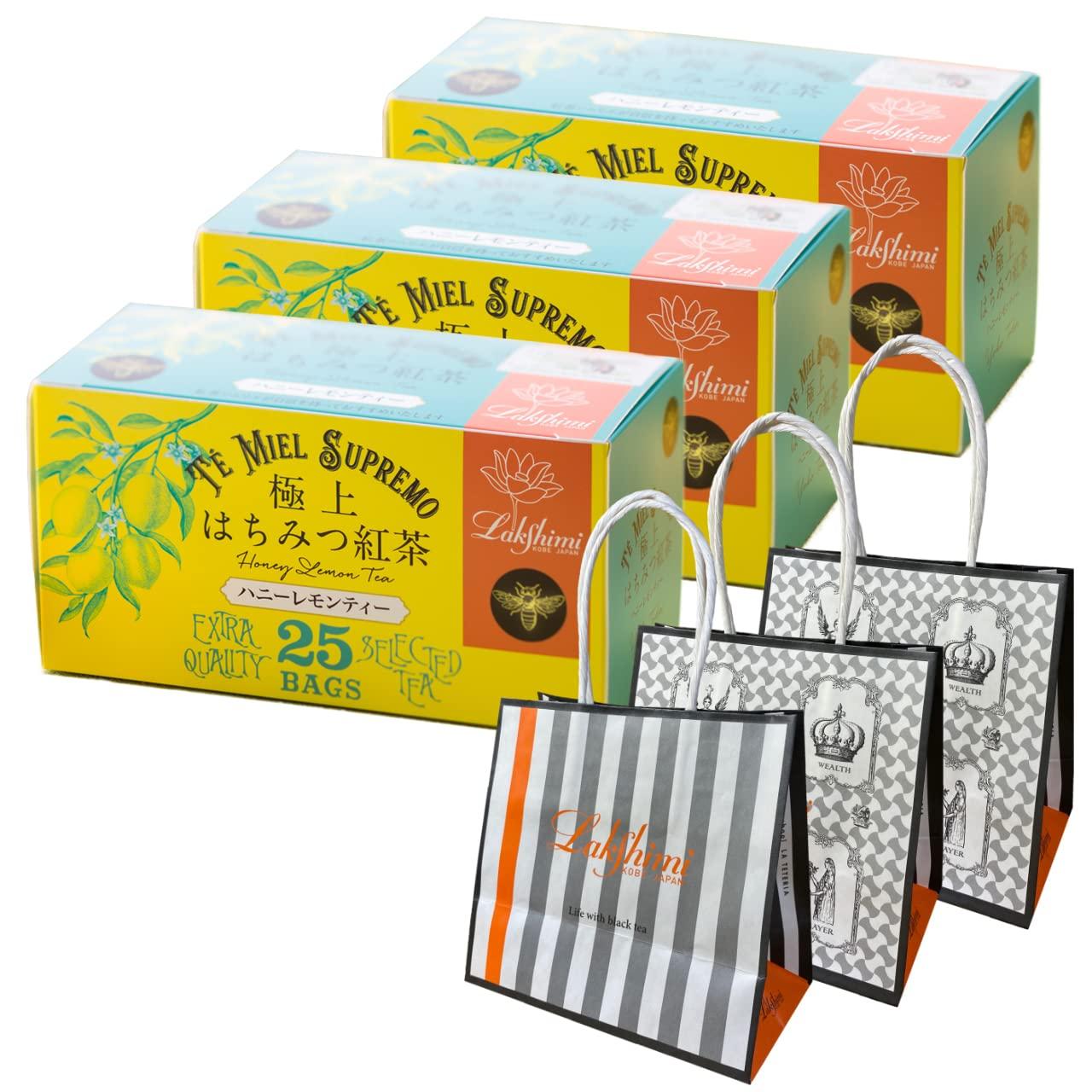 

Lakshimi Premium Honey Tea Honey Lemon Tea 3 коробки в наборе с 3 бумажными пакетами для подарков