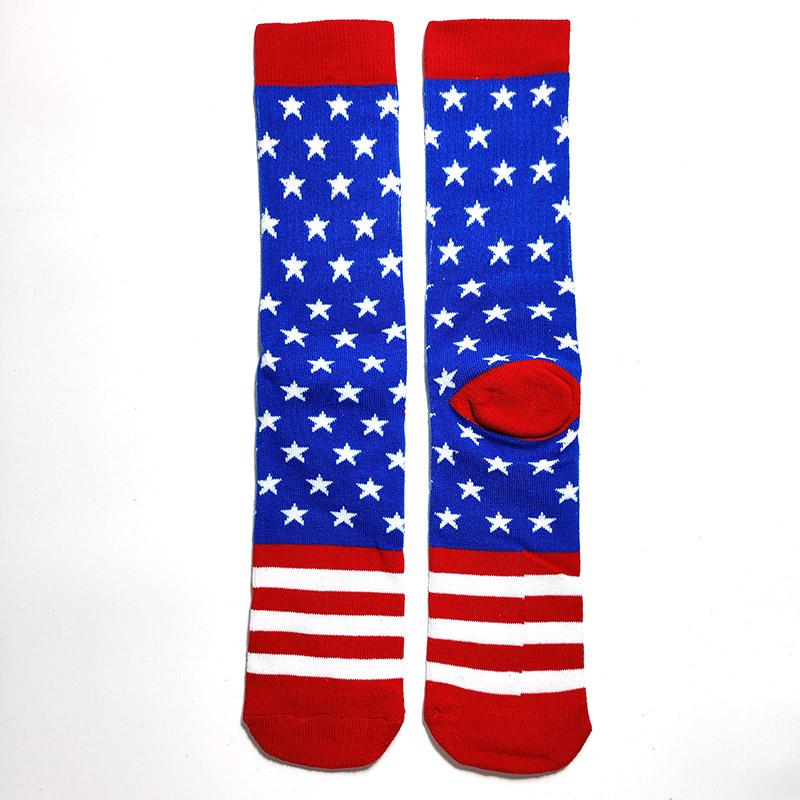 Men Socks Letter Stripe Star Goddess of Liberty Eagle Pattern Couple Socks Gourmet Burger Sandwich Pizza Funny Cotton Socks