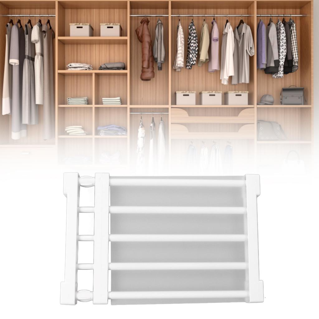 Closet Tension Shelf Expandable Nail Cabinet Divider Storage Rack for Wardrobe Cupboard