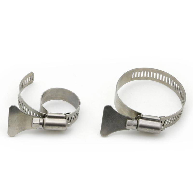 304 Stainless Steel Water Pipe Clamp Trachea Clamp Fixed Locking Clamp with Handle Throat Hoop Hand Twist Pipe Hoop Oil Pipe