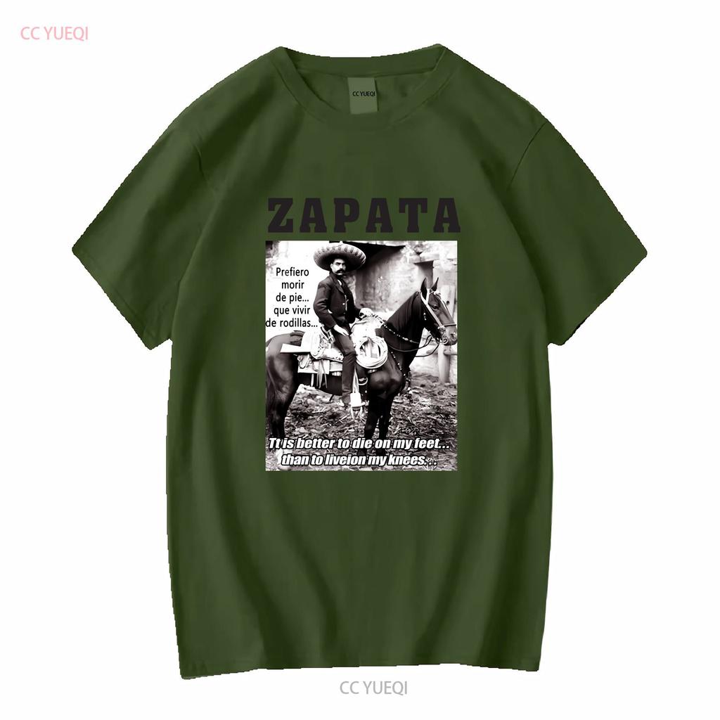 Emiliano Zapata Mexican Revolutionary On Horseback T Shirt Size Large White vintage Washed Slightly graphic homme Stretched