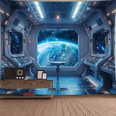 Tapestry spaceship universe galaxy outer 75x100