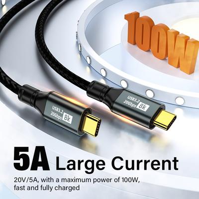 PD100W USB C 3.2 20Gbps ThunderBolt 3 Typ C auf Typ C Kabel 8K@60Hz 3m Datenkabel für iPhone 15 Pro Max MacBook Samsung Huawei