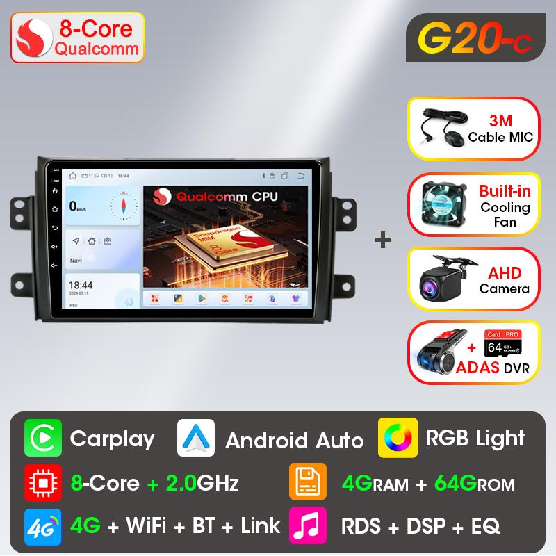 Srnubi 2Din Android autoradio pour Suzuki SX4 2006-2013 sans fil Carplay Android Auto lecteur multimédia Navigation GPS unité centrale