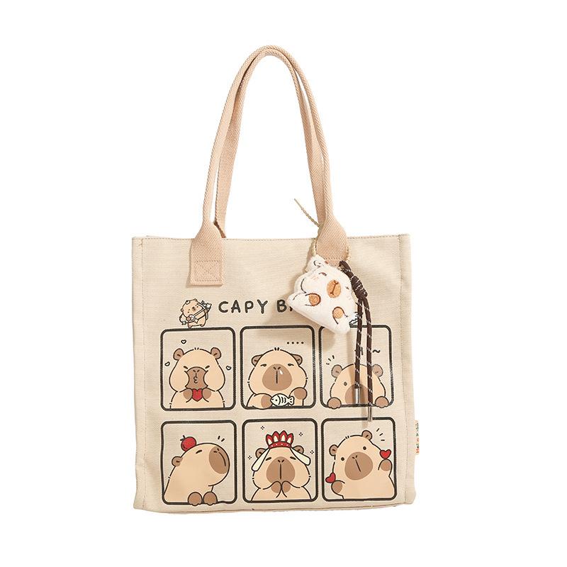 Korean Lazy Style Large Canvas Tote Bag - Fashionable, Versatile, High-End Women's Commuter Shoulder Bag