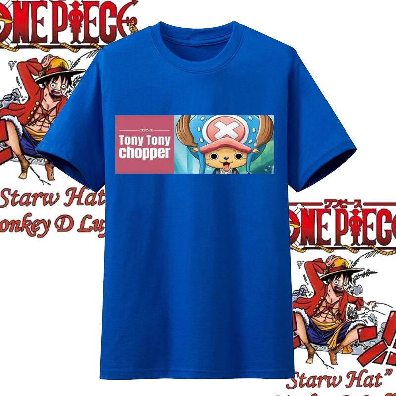 One Piece Anime Straw Hat Member Printing Oversized Cotton Tshirt Men and Women Comfortable Y2K Childrens Clothing Summer Tees