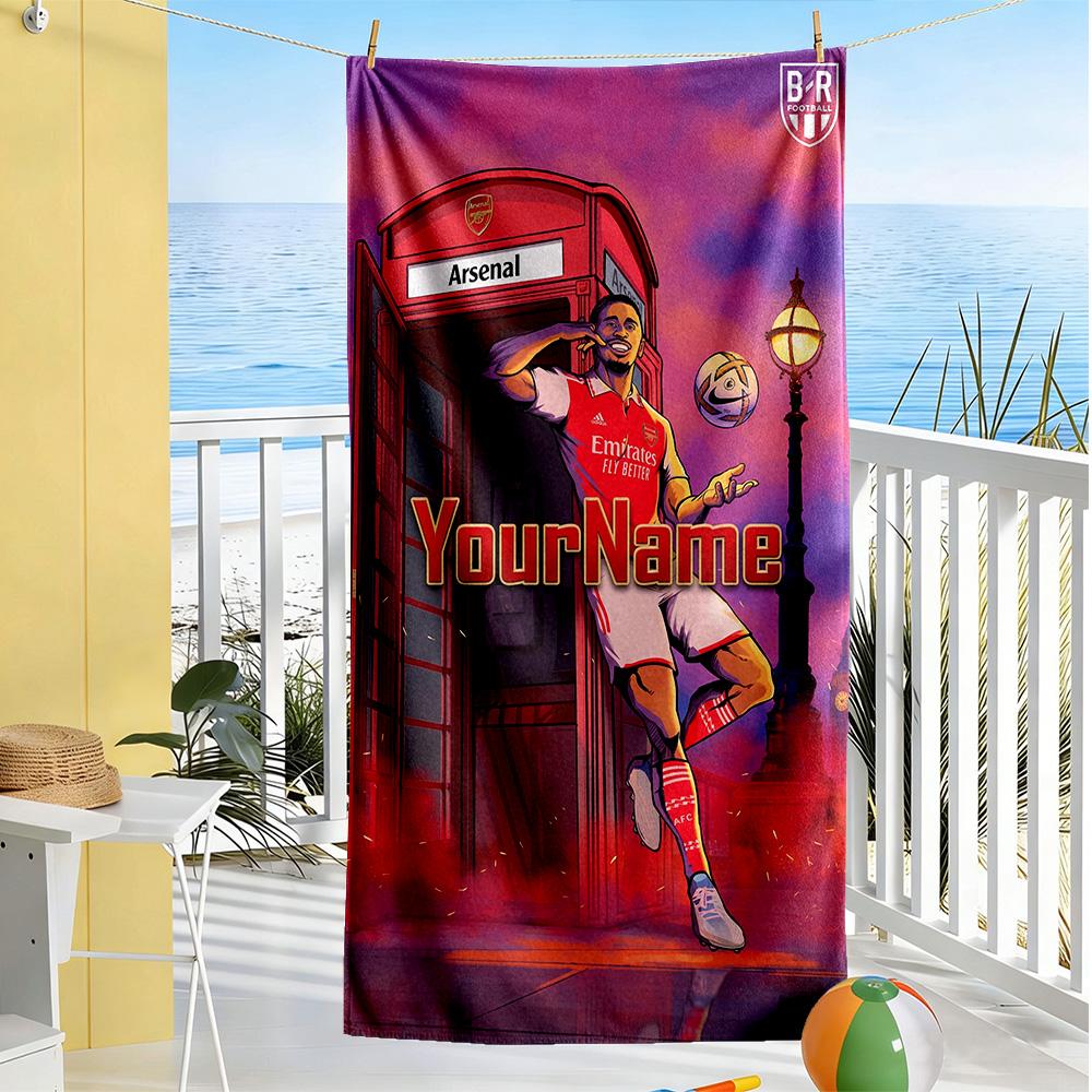 Arsenal Customize Text Beach Towel Super Soft & Absorbent Portable for SwimmingBeachCamping Travel Beach AccessoriesGym