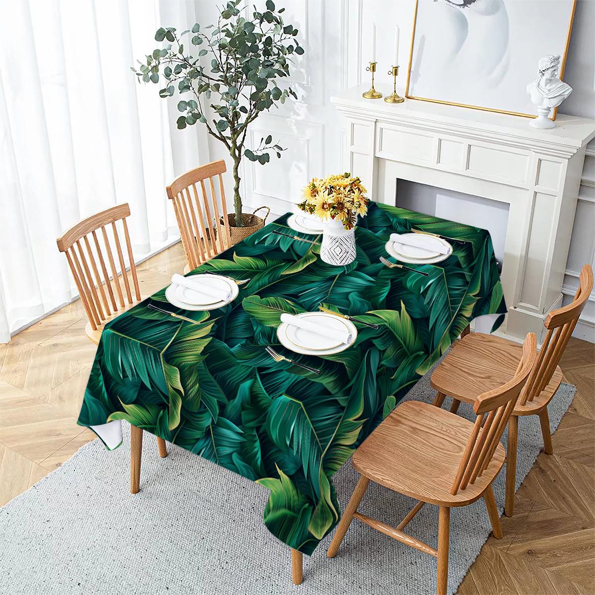 

Table Cloth Floral Leaves Palm Leaves Printing Rectangular Tablecloths For Table Party Decoration Dining Tablescover Manteles 100X145CM