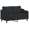 3 Piece Sofa Set with Cushions Black Fabric