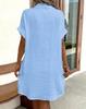 2024 Hot Seller: Summer V-Neck Button Cotton Linen Shirt Dress for Women