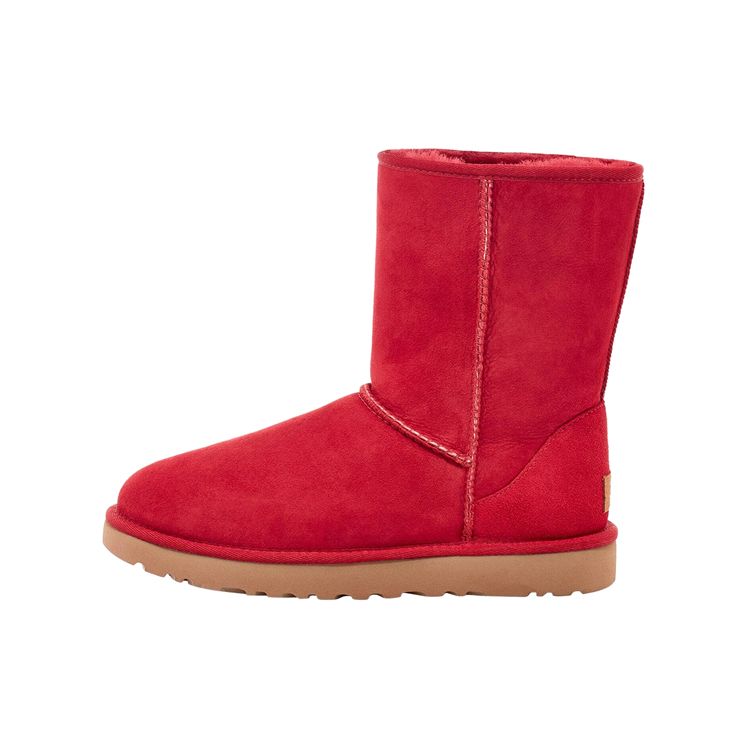 UGG Classic Short Suede Warm Durable Non-Slip Comfortable Plush Mid-Calf Snow Boots Women Boots Red 1016223-KSS