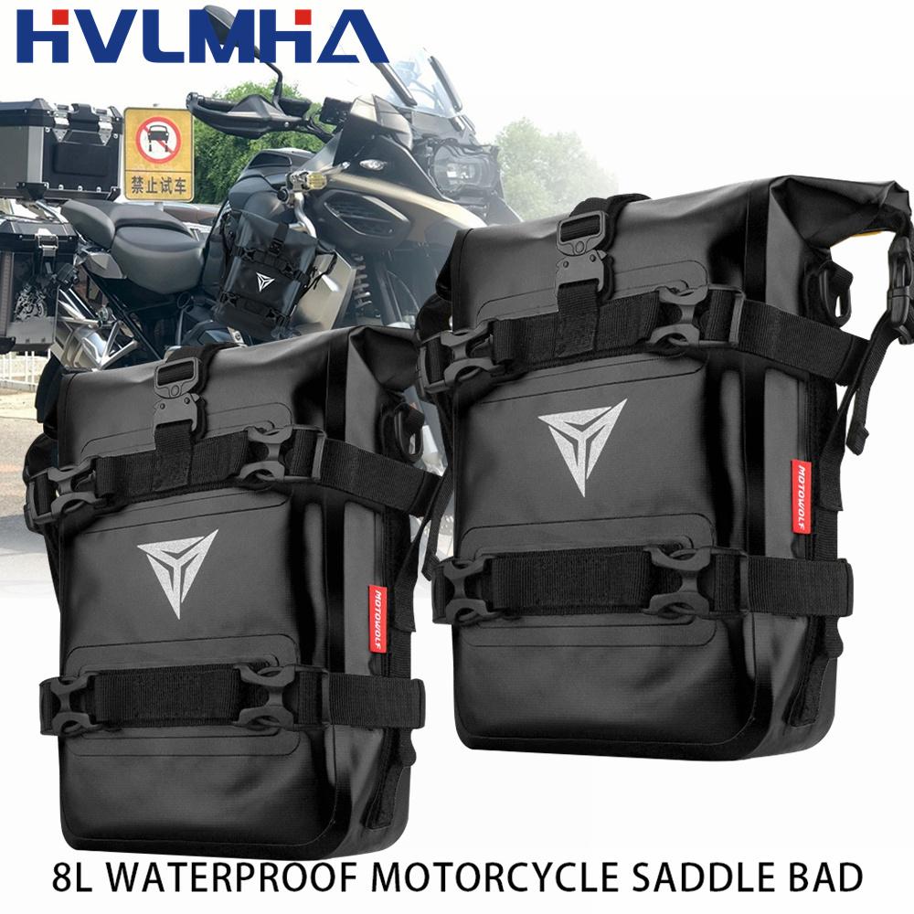 Universal Motorcycle Tool Bags Motorbike Crash Bar Bag Adventure Waterproof Moto Side Backpack Saddlebag 3 Color
