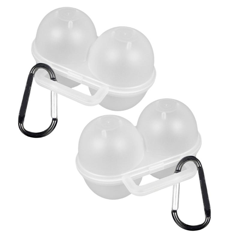 

2Pcs Outdoor Portable Eggs Box 2 Grid Plastic Eggs Storage Container Saving Space Refrigerator Eggs Dispenser Easy to Carry 1