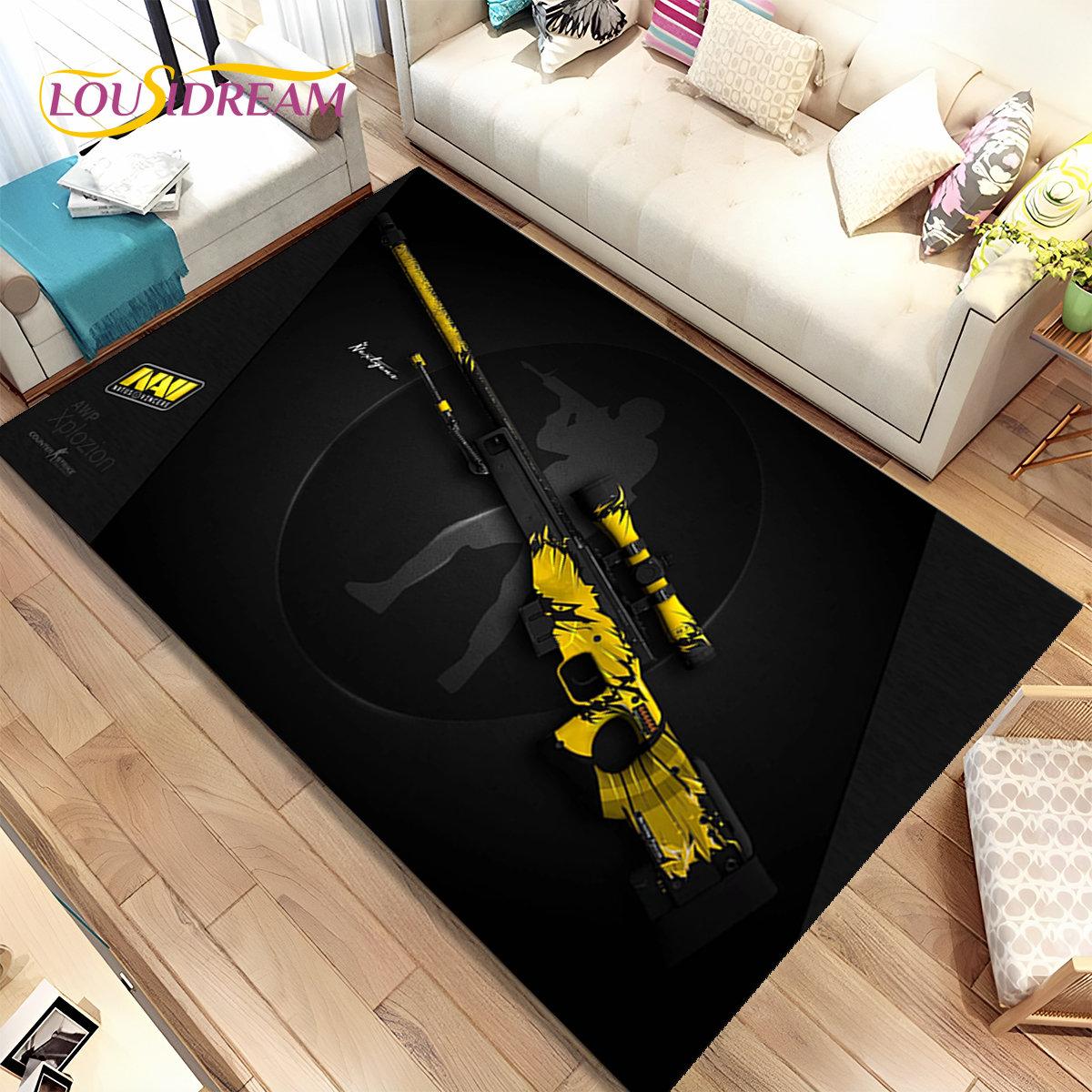 

CS, USP, AK, M4, AWP, Килимок для зброї, Килимок для дому, Вітальня, Спальня, Диван, Придверний килимок, Нековзкий килимок 60x90cm(23x35in)