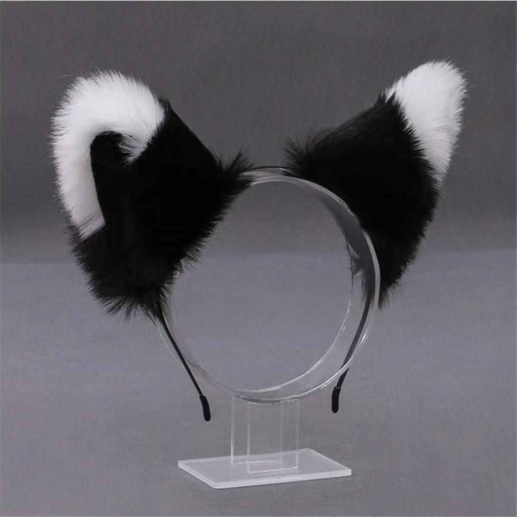 Diadema y pinzas con orejas de animales: Gato, zorro, perro lobo con cascabeles: accesorios para el cabello de cosplay para mujeres.
